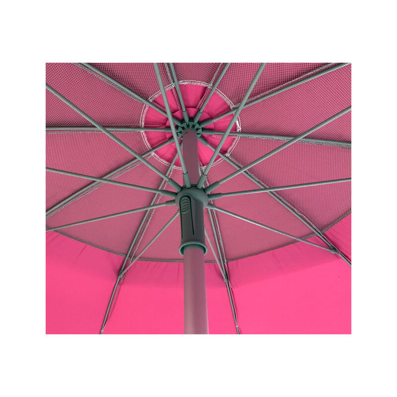Umbrelă plajă Maui & Sons XL 220 cm, UPF50+, rabatabilă, gri/roz