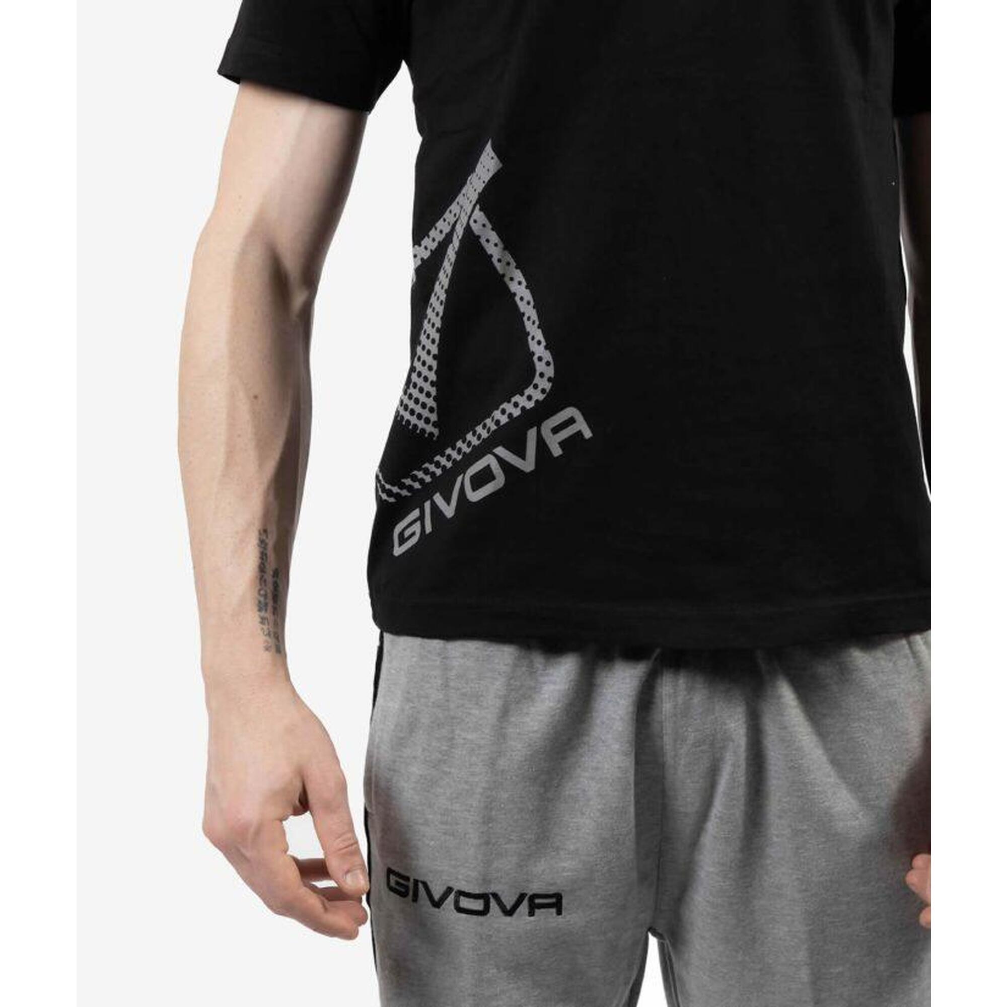 Tricou Givova Reflective, bumbac, Negru, M