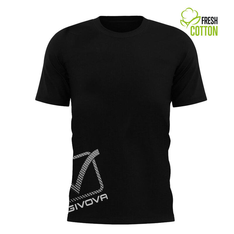 Tricou Givova Reflective, bumbac, Negru, XL