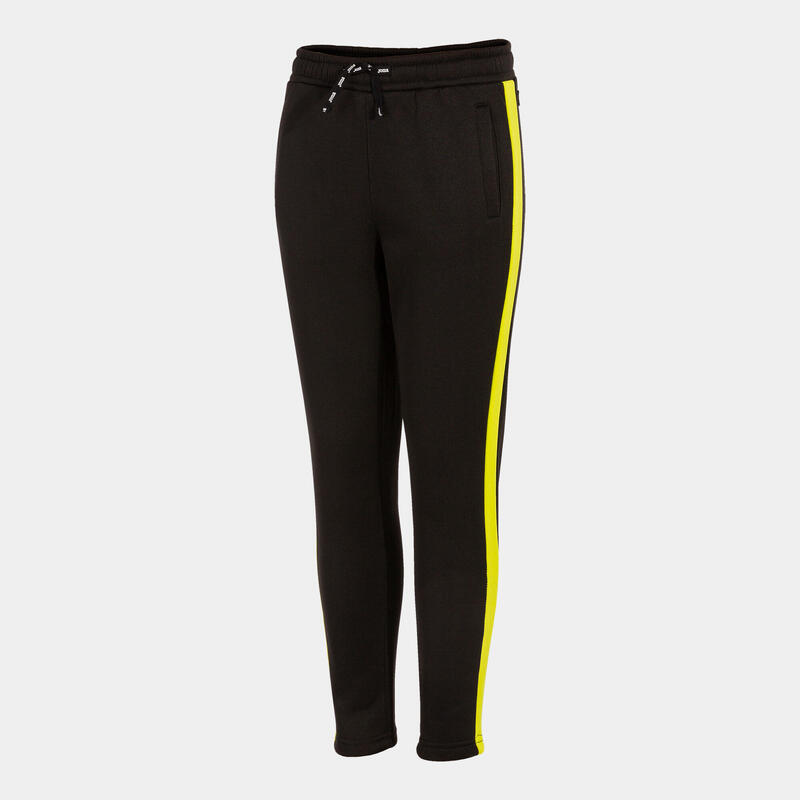 Pantaloni trening junior, Joma Stripe, negru/galben, XS