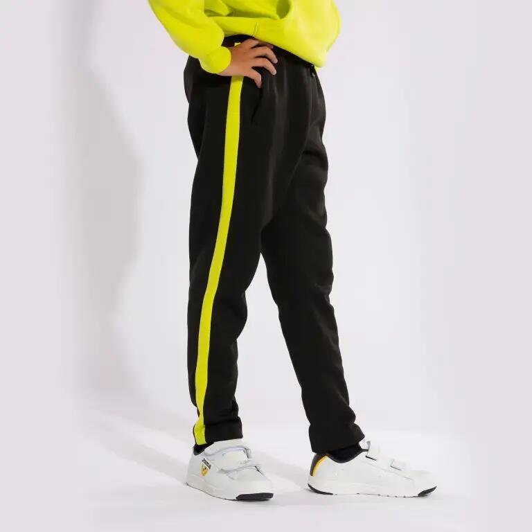 Pantaloni trening junior, Joma Stripe, negru/galben, 2XS 5/6