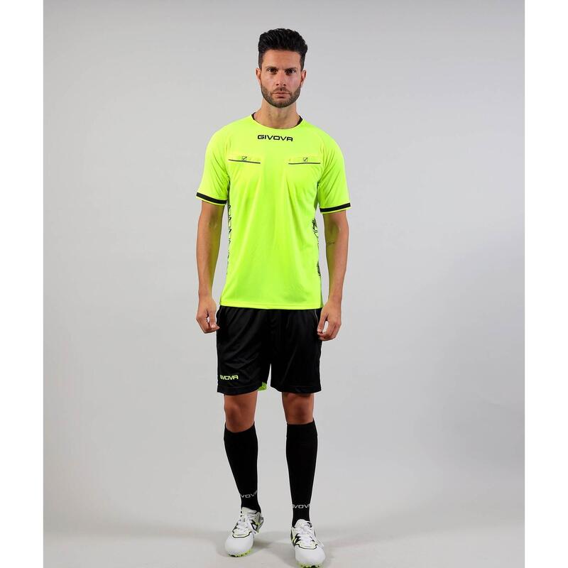 Kit arbitru Givova Flag, Galben Fluo/Negru, S