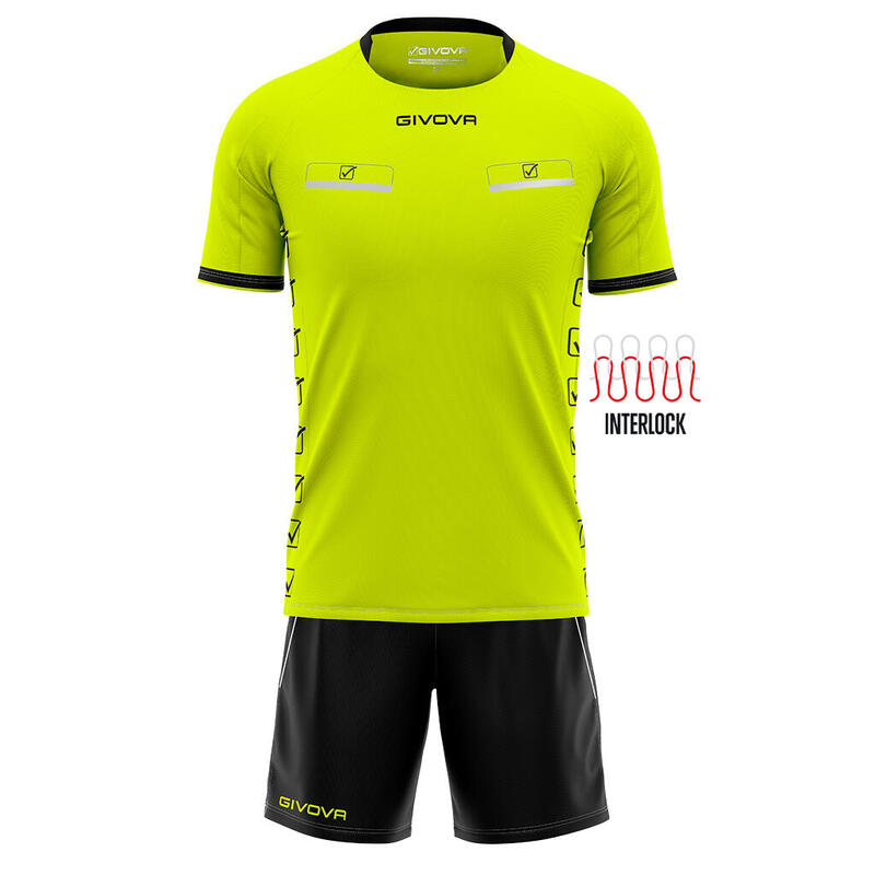 Kit arbitru Givova Flag, Galben Fluo/Negru, S