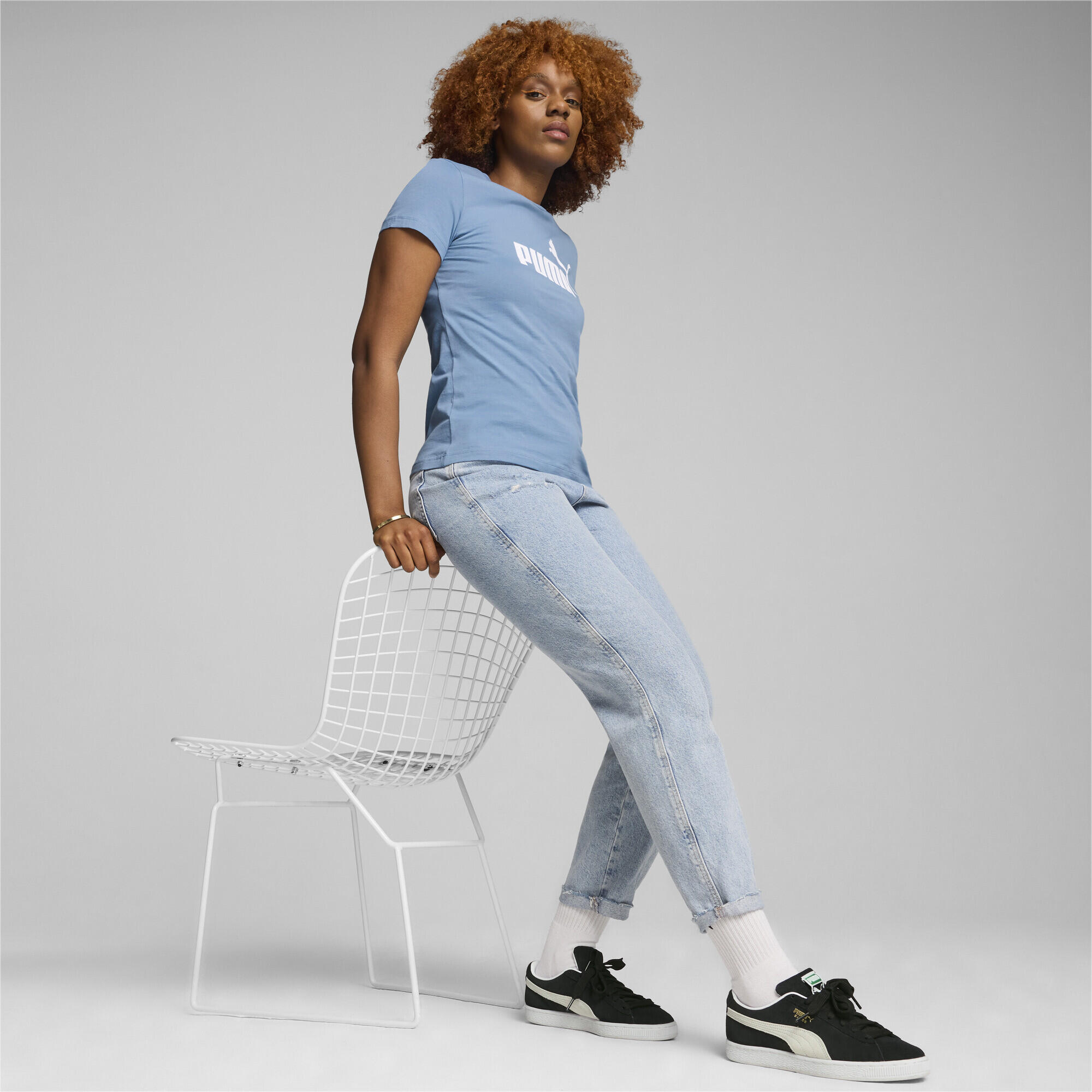 Camiseta Essentials Logo Mujer PUMA Zen Blue 4/6