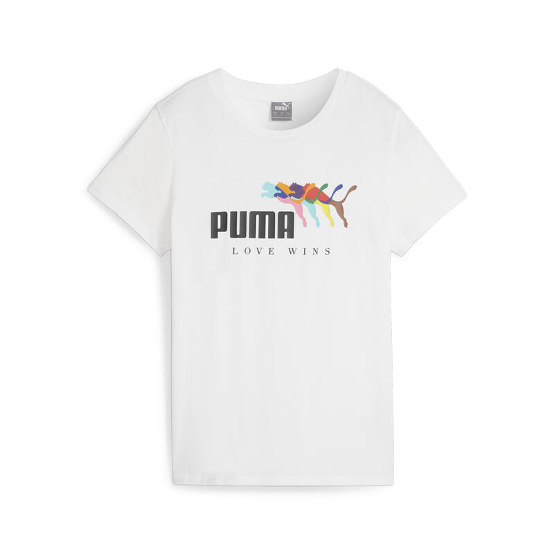 ESS+ LOVE WINS T-shirt voor dames PUMA White