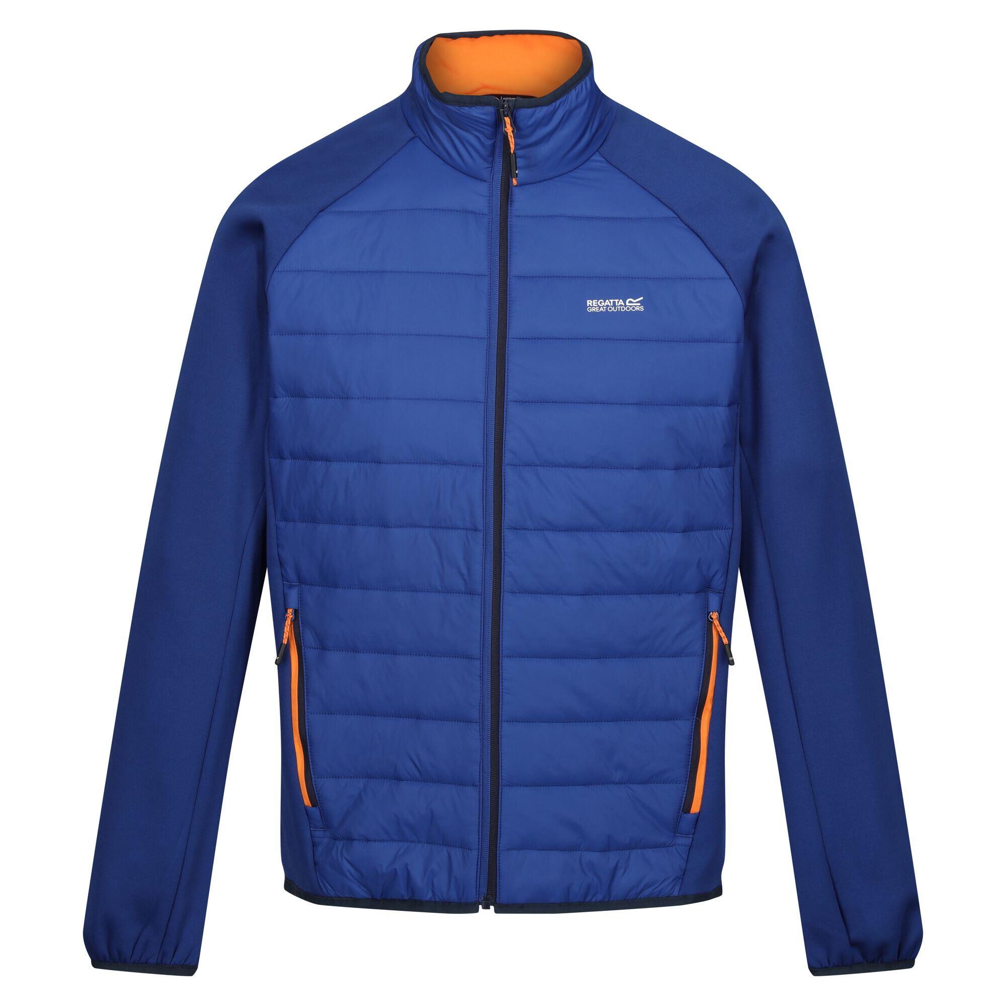 CLUMBER Men's hybrid jacket (Royal blue / Khaki orange)