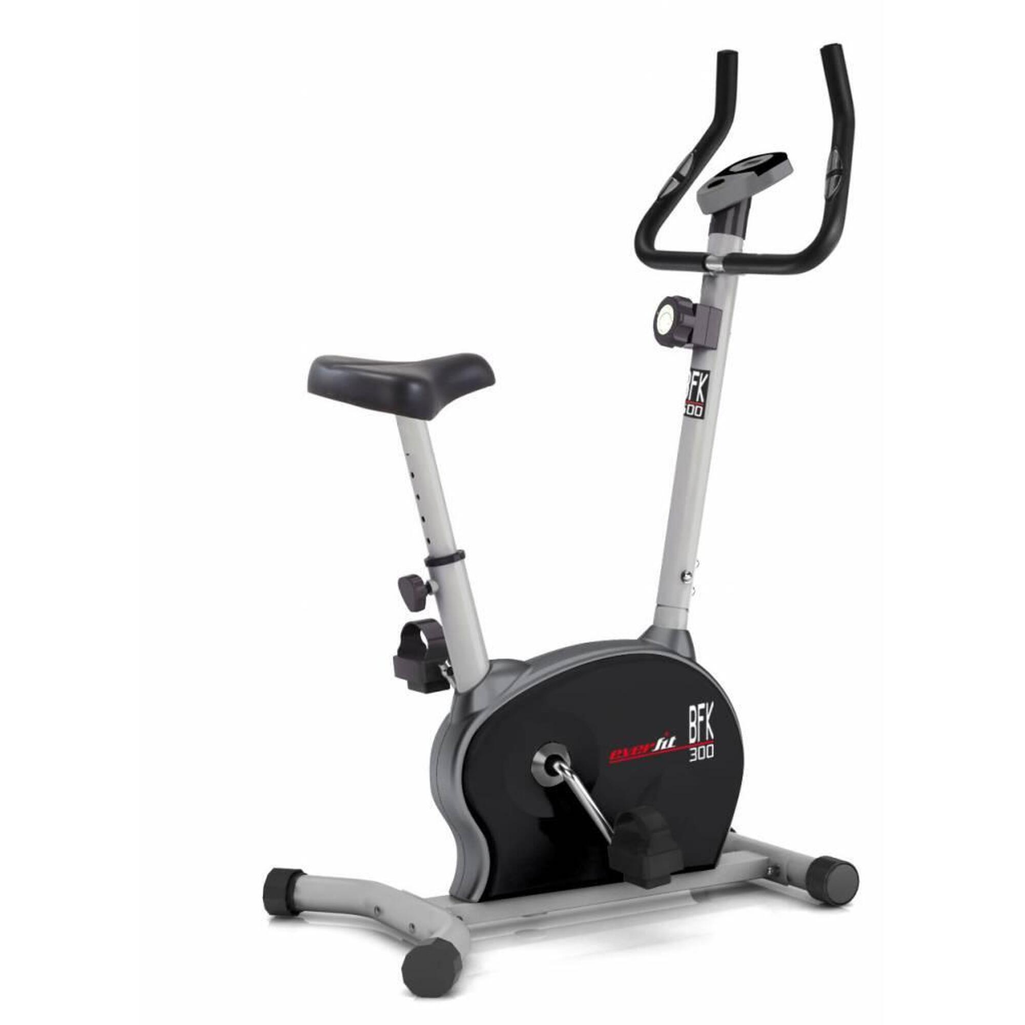 Bicicleta de exercício EVERFIT BFK-300: Magnética com 8 níveis e ecrã LCD,