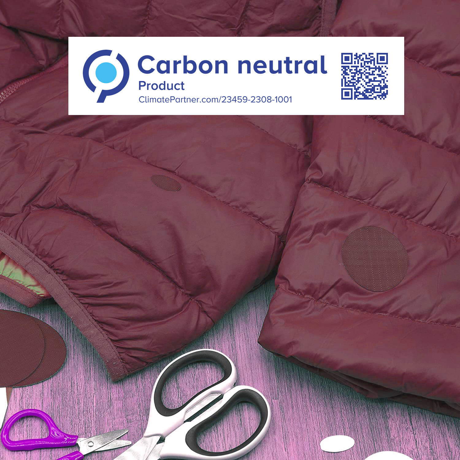 Parches de reparación para chaquetas de plumas para fijar agujeros (burdeos) 4/9
