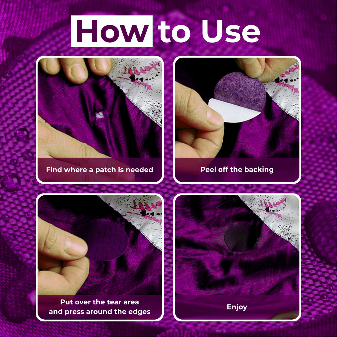 Parches impermeables para reparar chaquetas de plumas (morado oscuro) 2/9