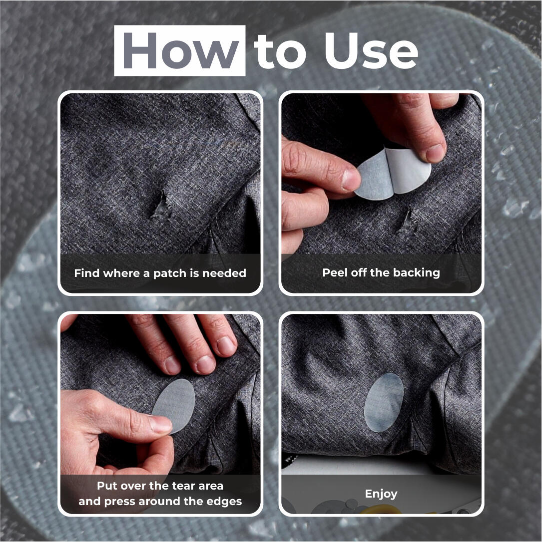 Parches de reparación para chaquetas de plumas, impermeables (plateados) 2/9