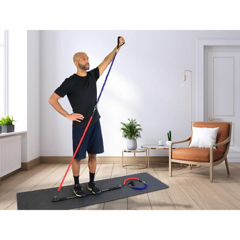 Bande elastiche multiresistenza con barra - Fitness - 3 livelli di resistenza