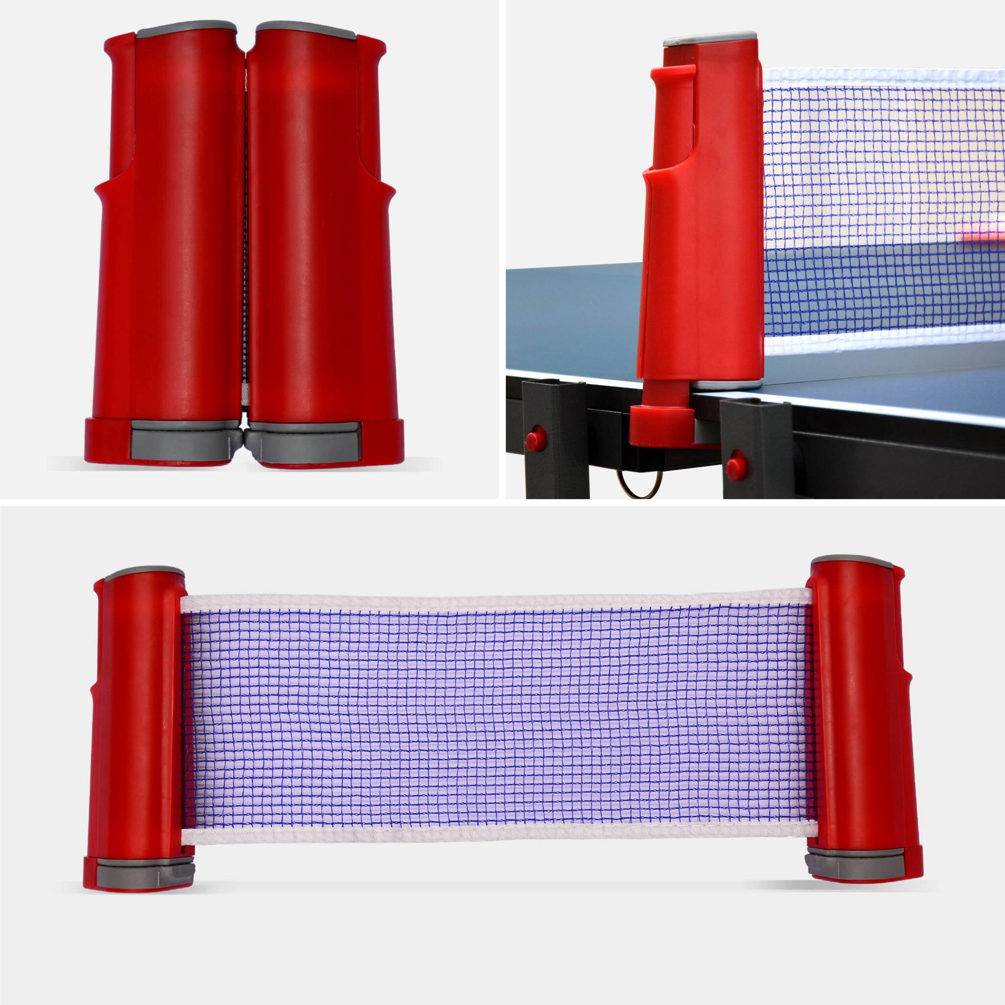 Mesa de ping pong dobrável interior com 4 raquetes e 6 bolas, 274cm, Azul 4/5