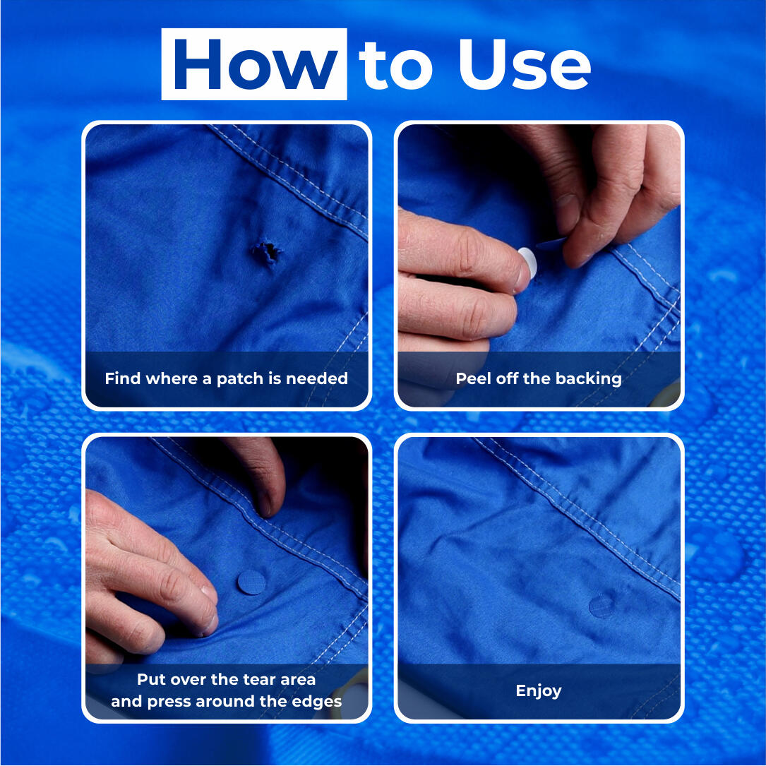 Parches de reparación para chaquetas de plumas (azul) 2/9