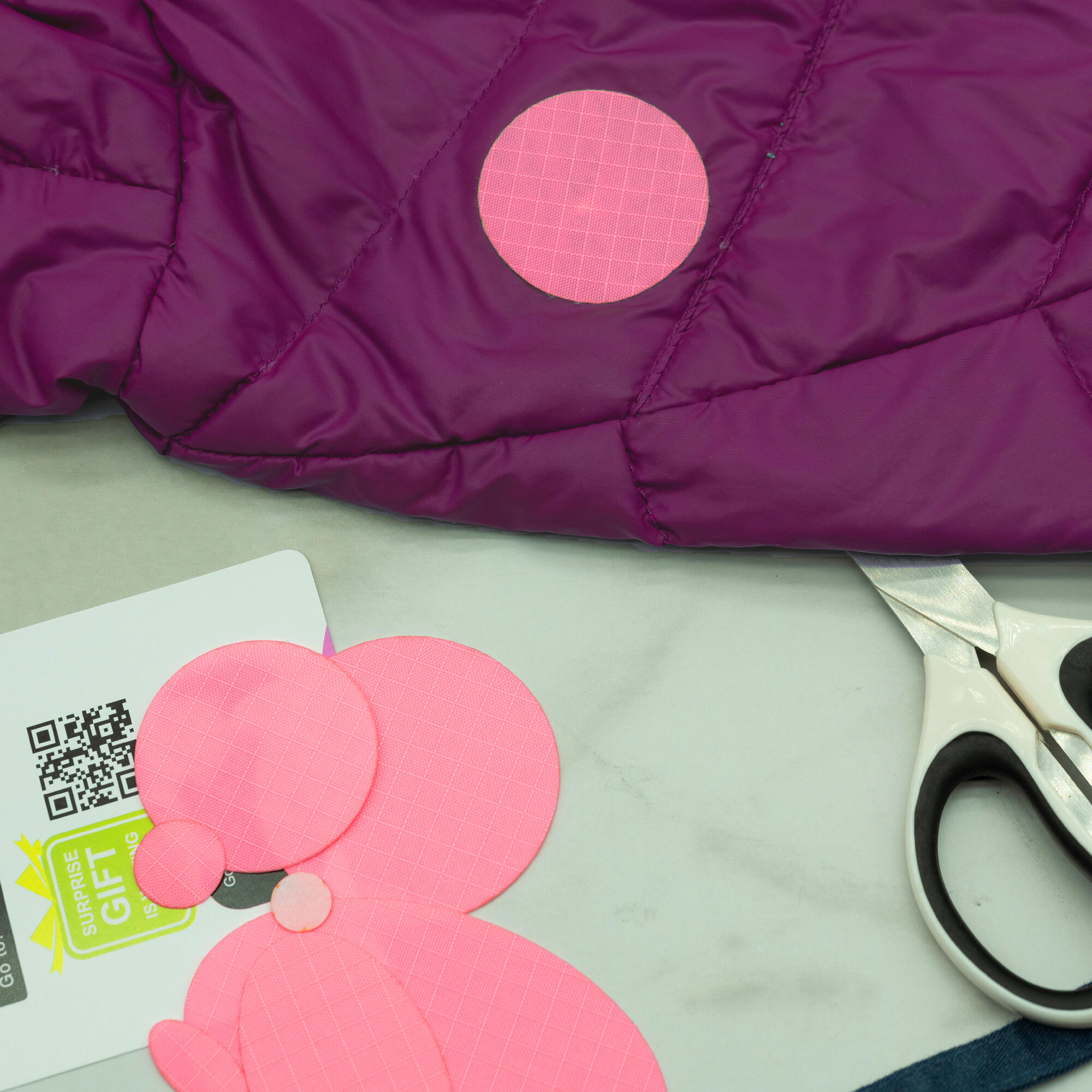 Parches de reparación para chaquetas de plumas, impermeables (rosa) 3/7