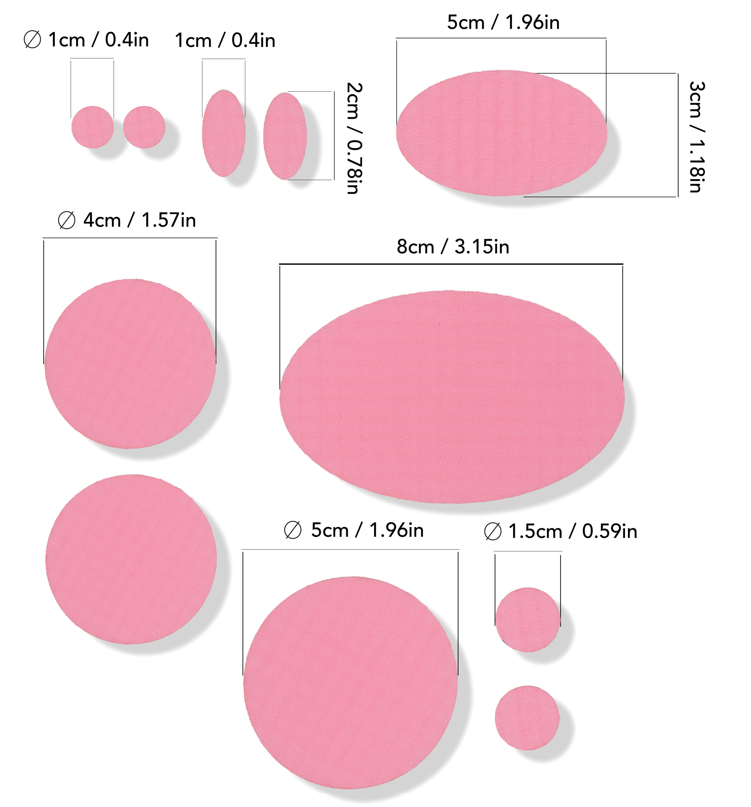 Parches de reparación para chaquetas de plumas, impermeables (rosa) 5/7