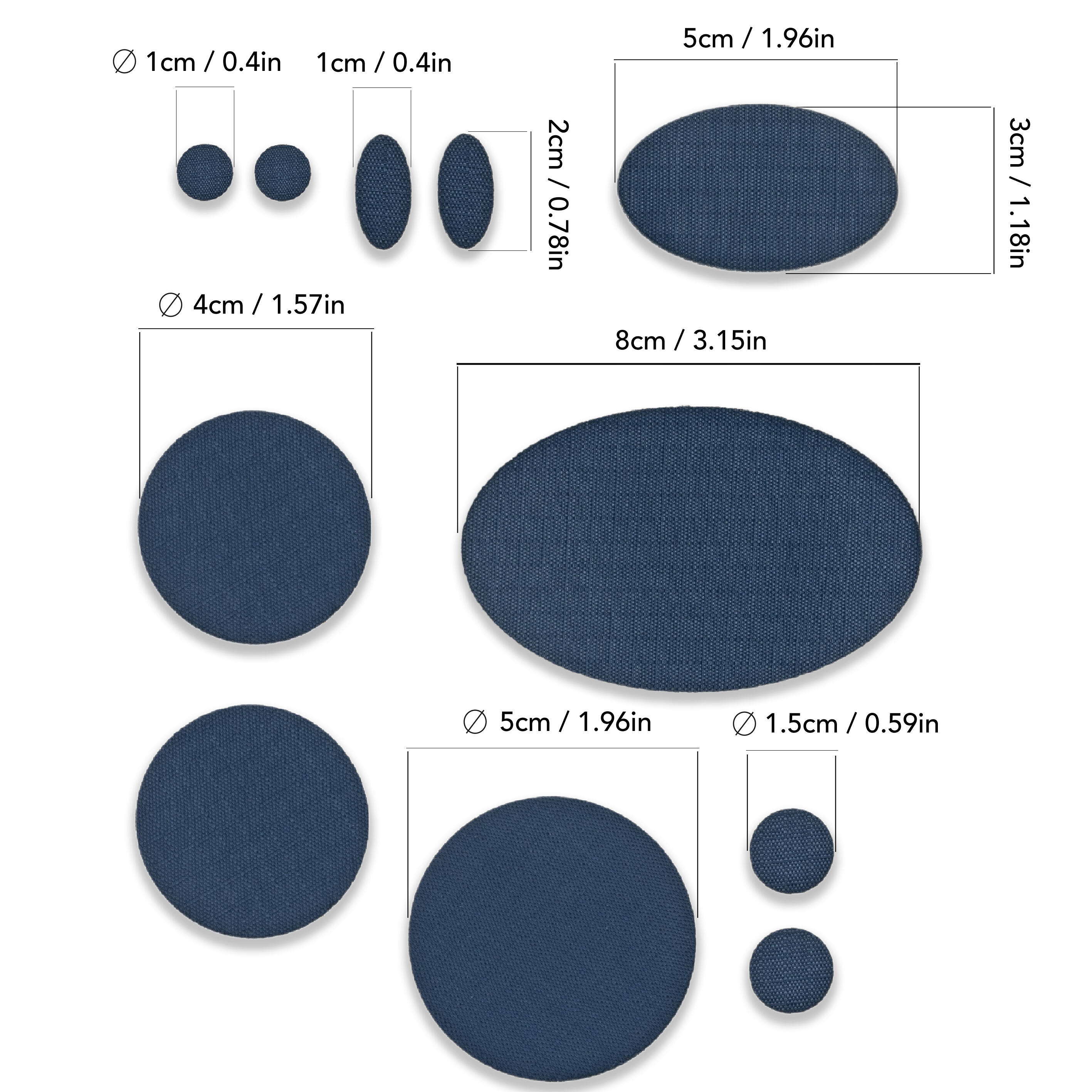 Toppe ripara piumini autoadesive impermeabili (Blu navy) 4/9
