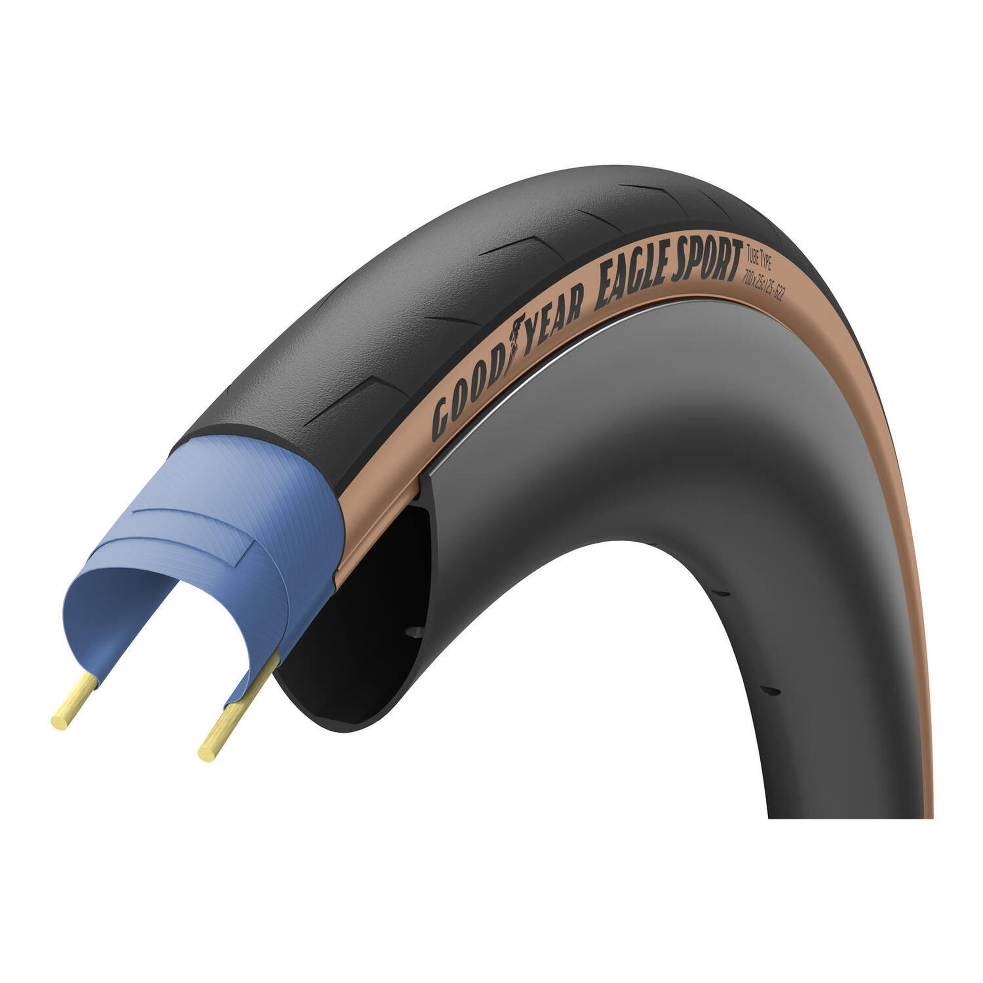 Goodyear - Goodyear Eagle Sport 700x28c Beige - Pneu - Noir - 28-622 - Decathlon