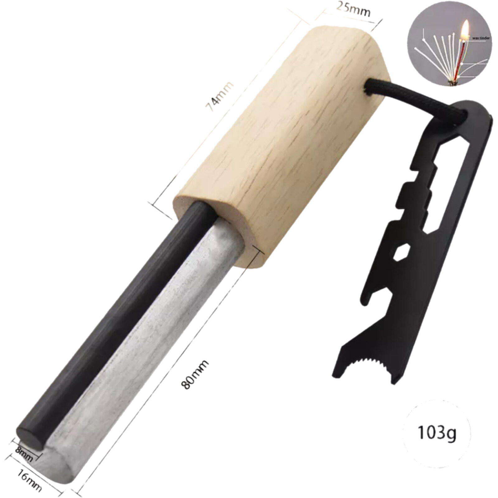 Origin Outdoors Feuer & Magnesium Stahl 2 in 1 3/4