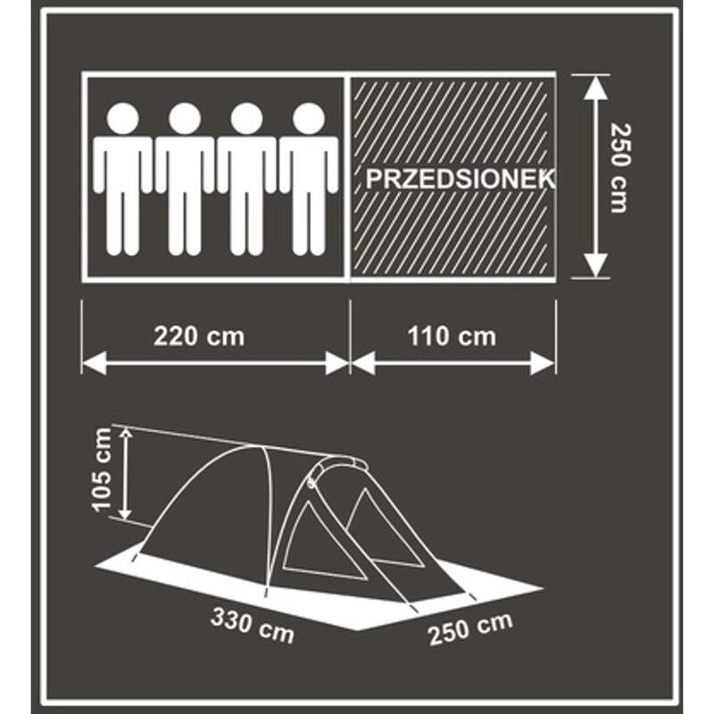 Namiot turystyczny 4 osobowy Enero Camp Comfort