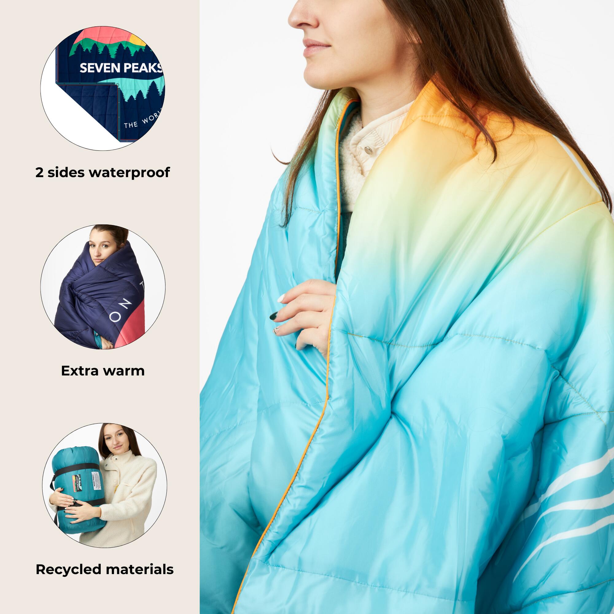 XL Outdoor-Bettdecke Seven Peaks Get Lost blau 200x180cm 4/7