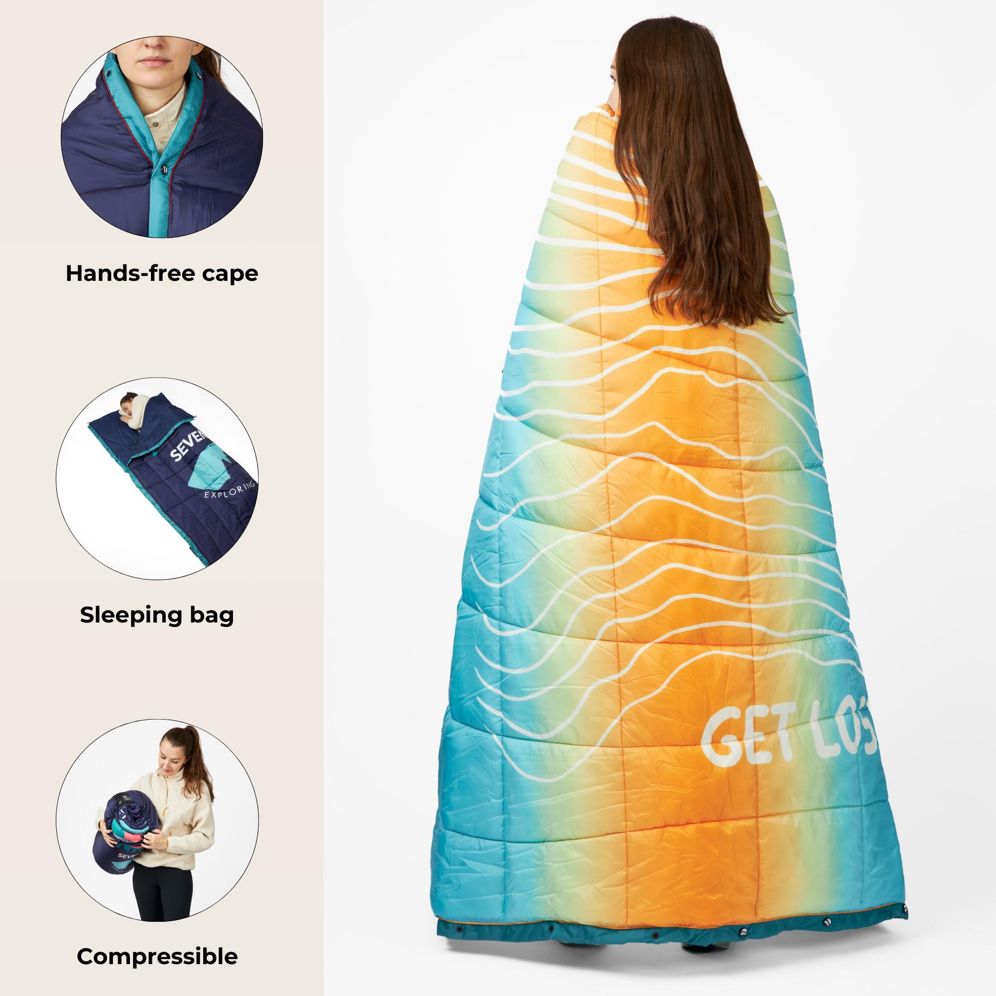 XL Outdoor-Bettdecke Seven Peaks Get Lost blau 200x180cm 5/7