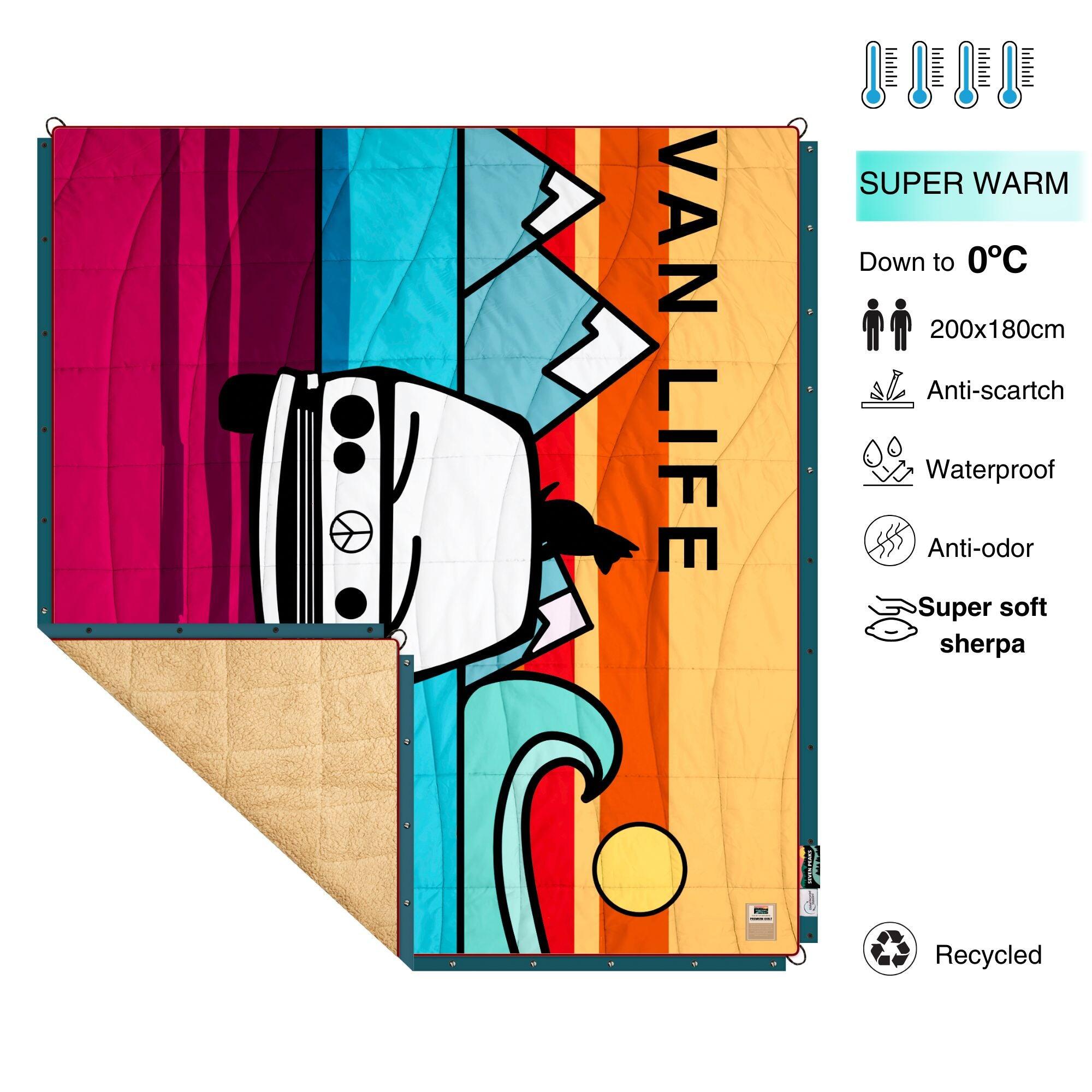 Seven Peaks Van Life XL Sherpa-Bettdecke, mehrfarbig, 200 x 180 cm 2/4