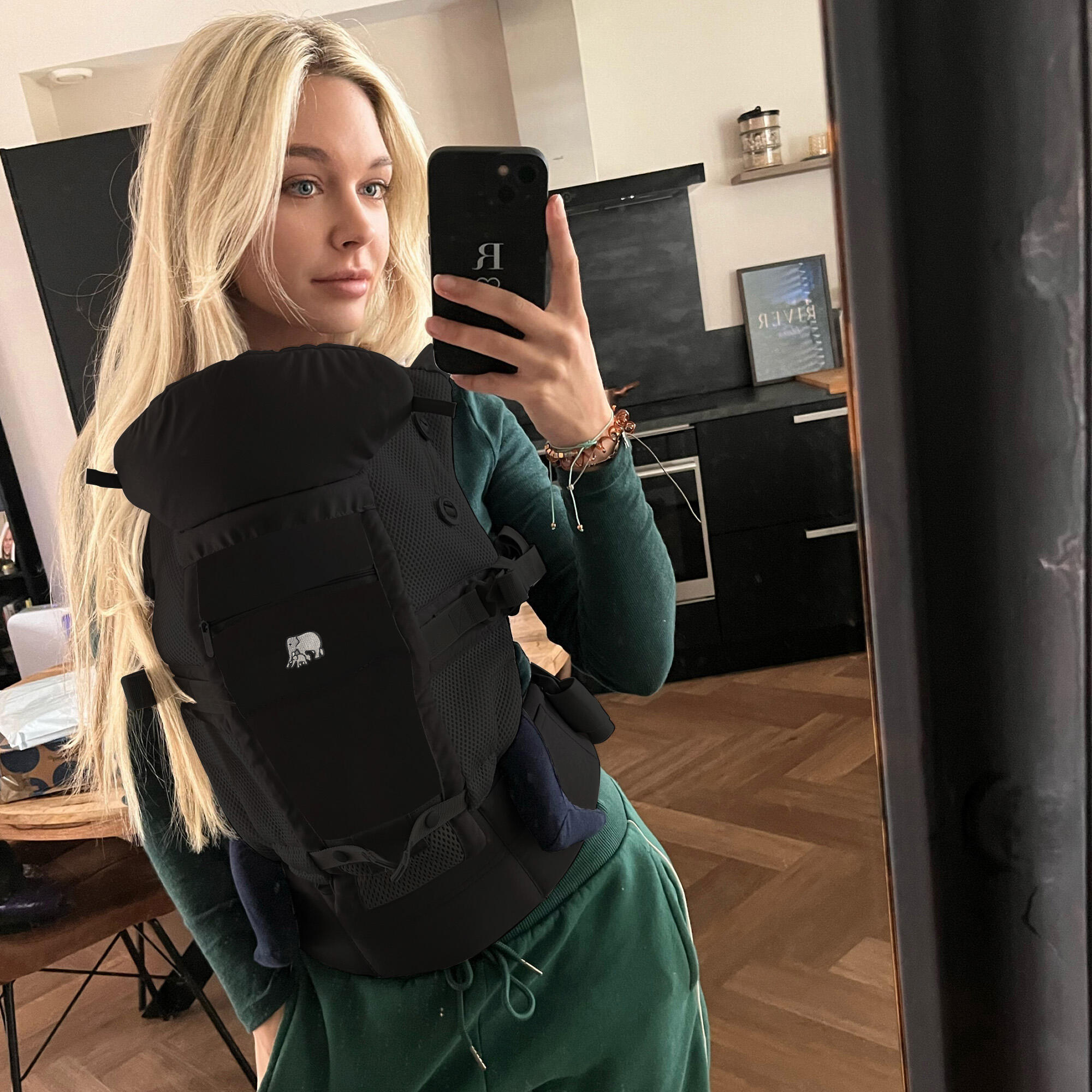 Deryan Ergonomische Draagzak - Luxe Buikdrager 4-in-1 Zwart 4/7