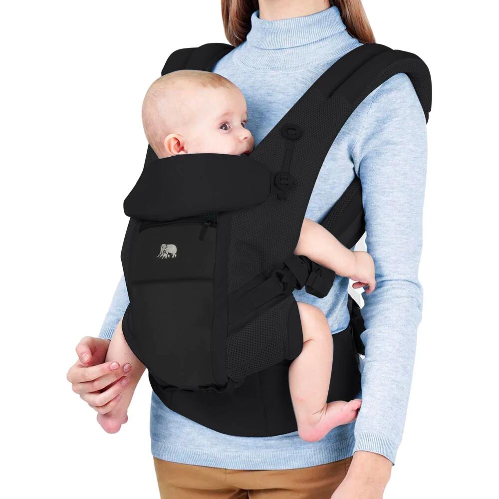 Deryan Ergonomische Draagzak - Luxe Buikdrager 4-in-1 Zwart 1/7