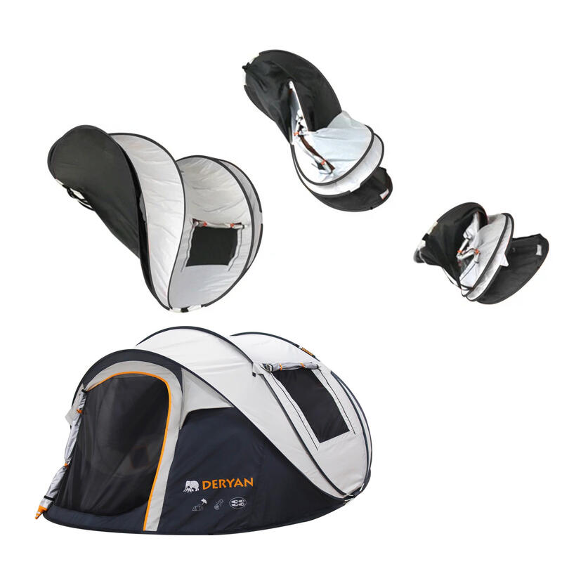 Tente de camping Pop Up de Deryan - 4 personnes - Tapis de sol 2000MM