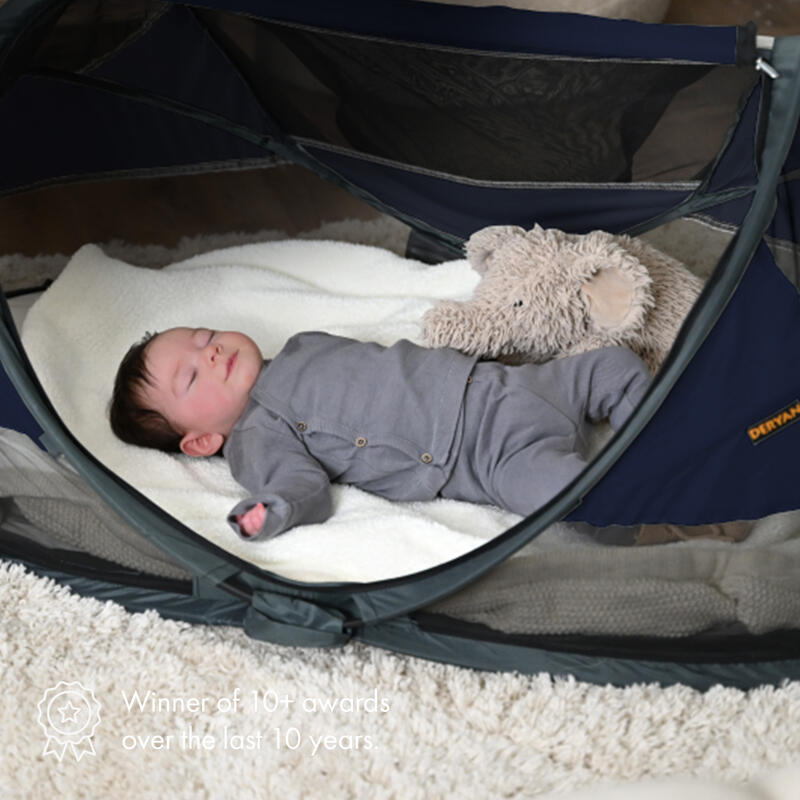 Lit de camping Baby Luxe - Avec matelas autogonflant - Marine