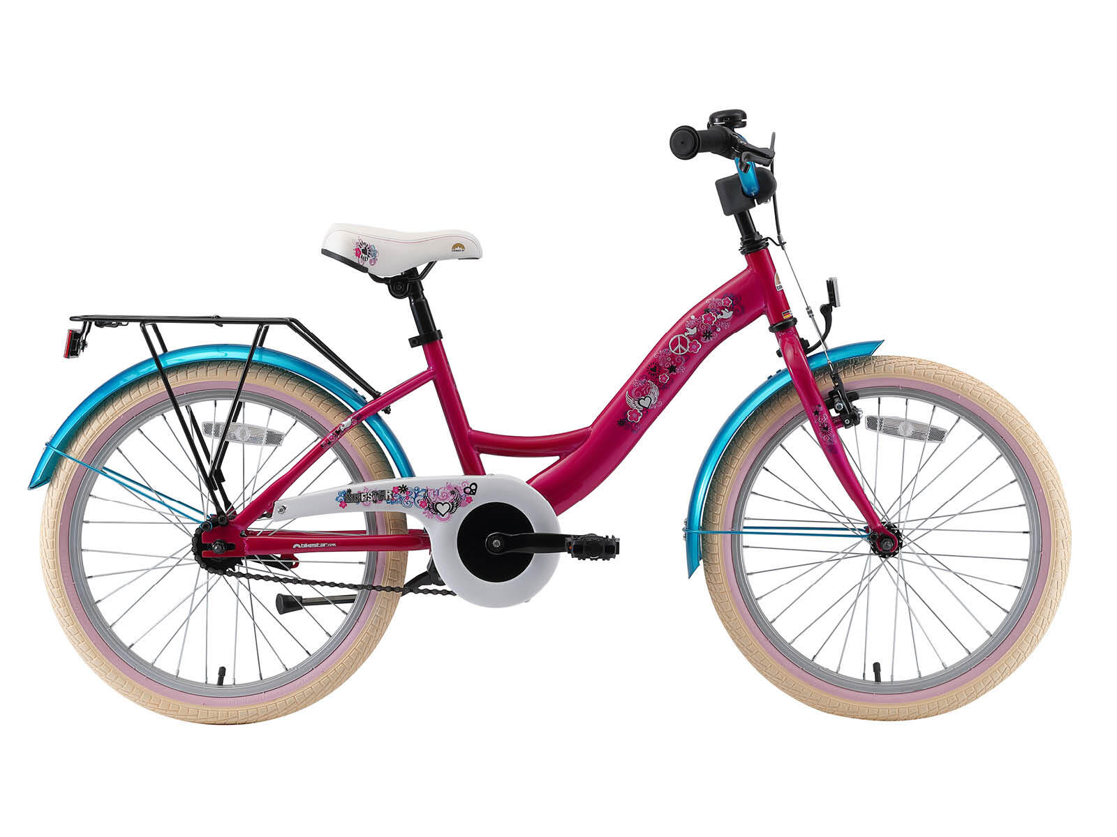 BIKESTAR Bikestar 20 Zoll Classic Kinderfahrrad, Lila/Türkis