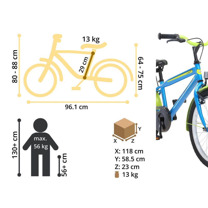 Vélo enfant 20 pouces à partir de 6 - 9 ans, VTC Urban City