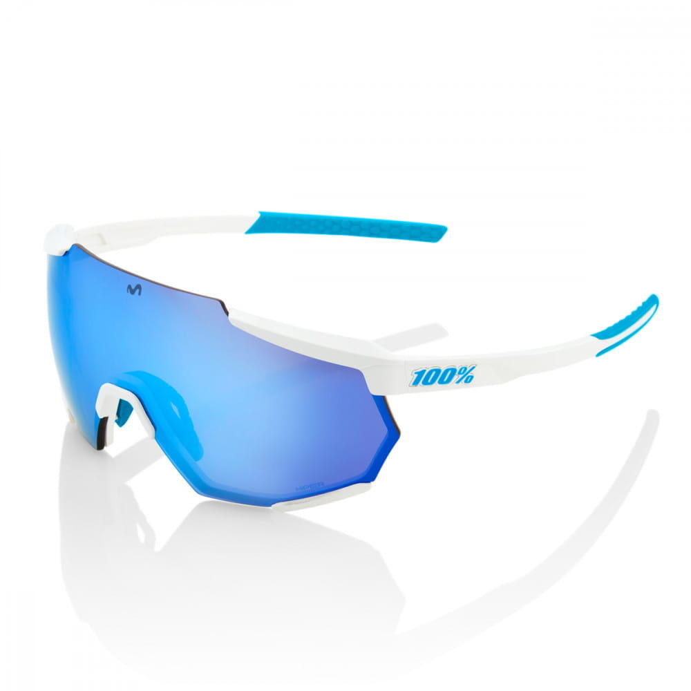 100% Gafas Ciclismo Movistar Team Racetrap 3.0. Lente Espejo Azul