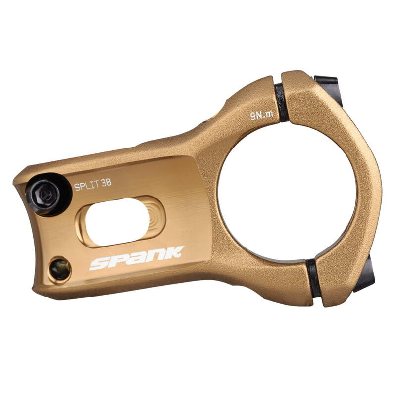 Potence Split 35 mm - bronze     À partir de 9890€ 11500€ -13%    * La vente débute le 10/09/2024    SPANK Potence Split 35 mm - bronzeVendu exclusivement en ligne   