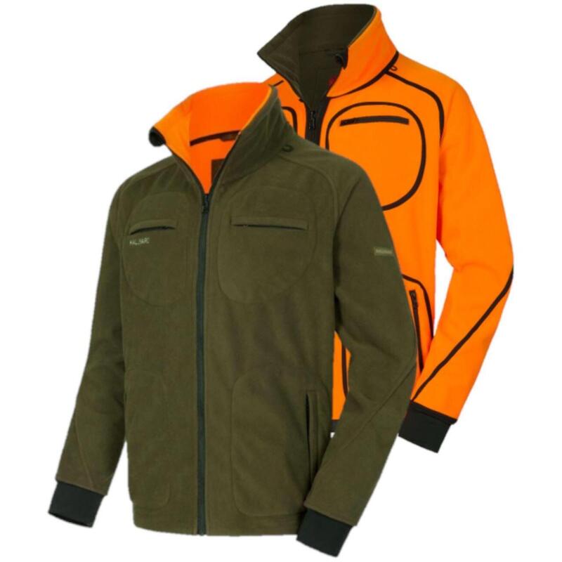 NEU! Hallyard Jagd-Wendejacke "Brandon" Drückjagdjacke Fleecejacke orange-oliv