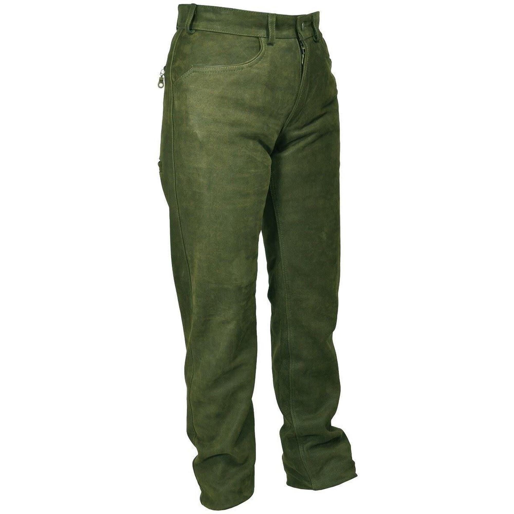 La Chasse® Jagd Lederhose aus Büffelleder Damen Jagdhose Jagdlederhose Rindleder