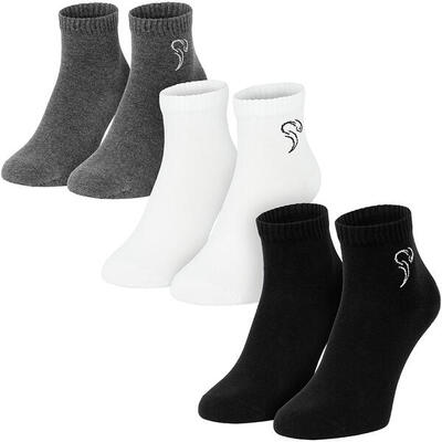 Quarter Sneaker Socken | 3 Paar | Damen und Herren | Anthrazit/Grau/Hellgrau