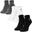 Quarter chaussettes | 3 paires | Femmes et hommes | Noir/Gris/Blanc