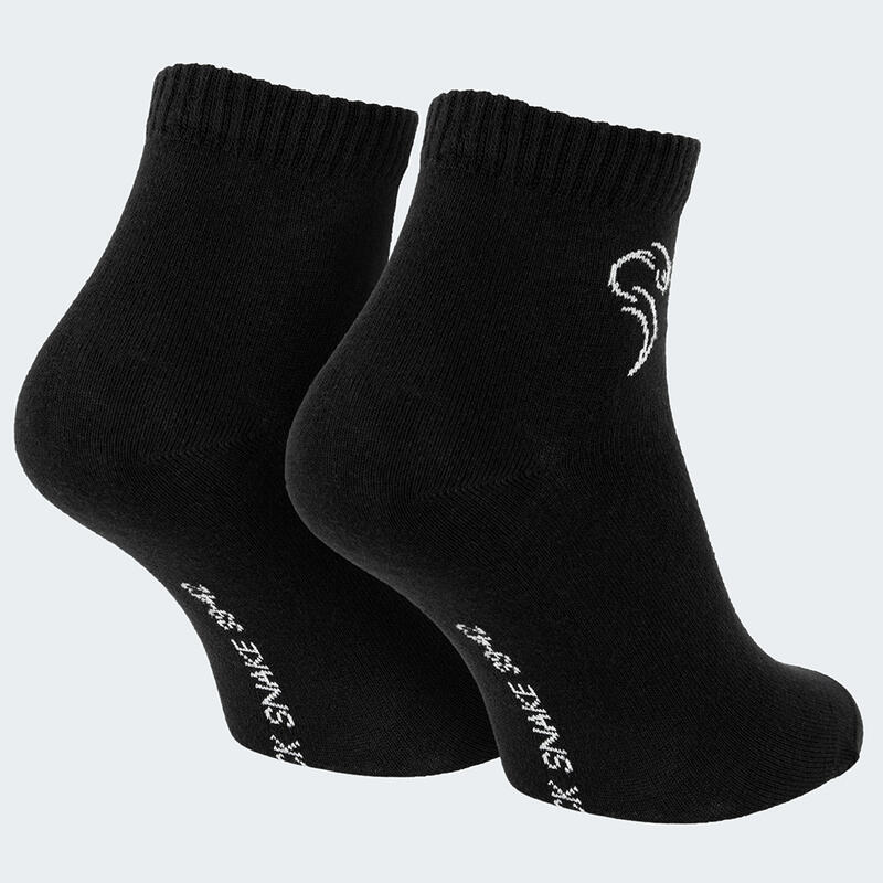 Quarter Sneaker Socken | 3 Paar | Damen und Herren | Schwarz