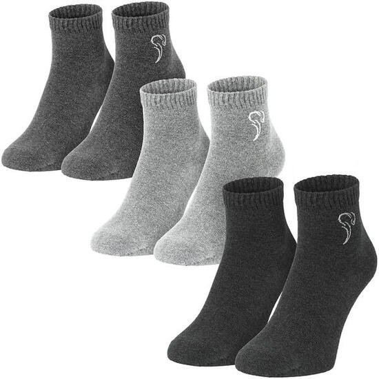 Quarter chaussettes | 3 paires | Femmes et hommes | Anthracite/Gris/Gris clair