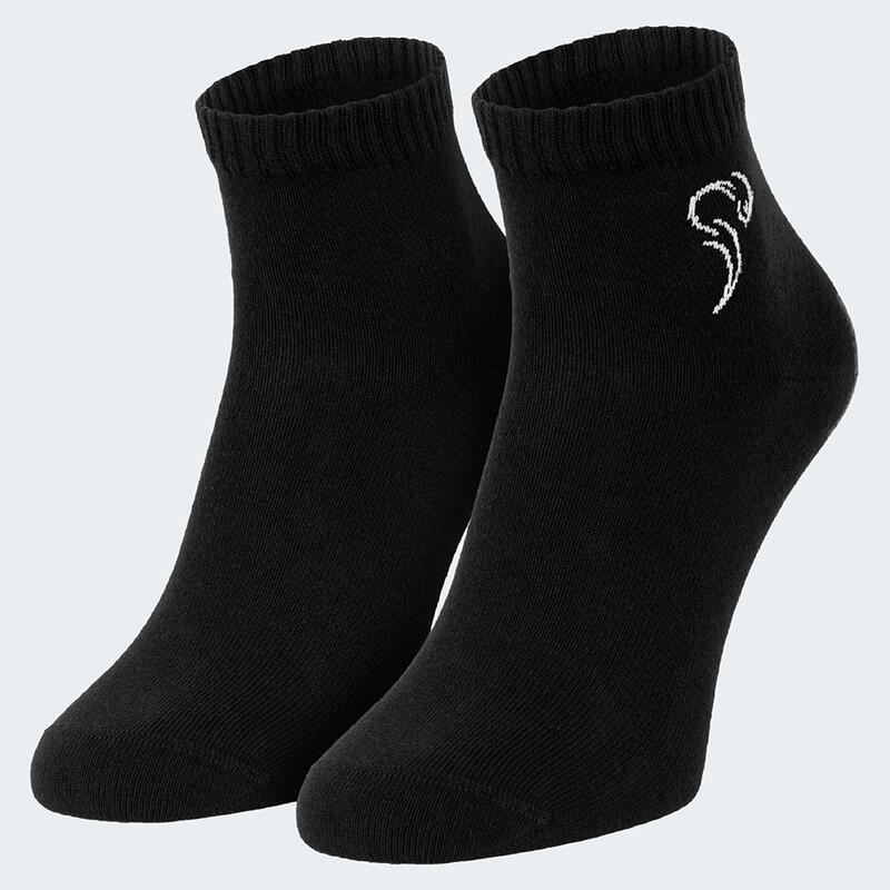 Quarter Sneaker Socken | 3 Paar | Damen und Herren | Schwarz