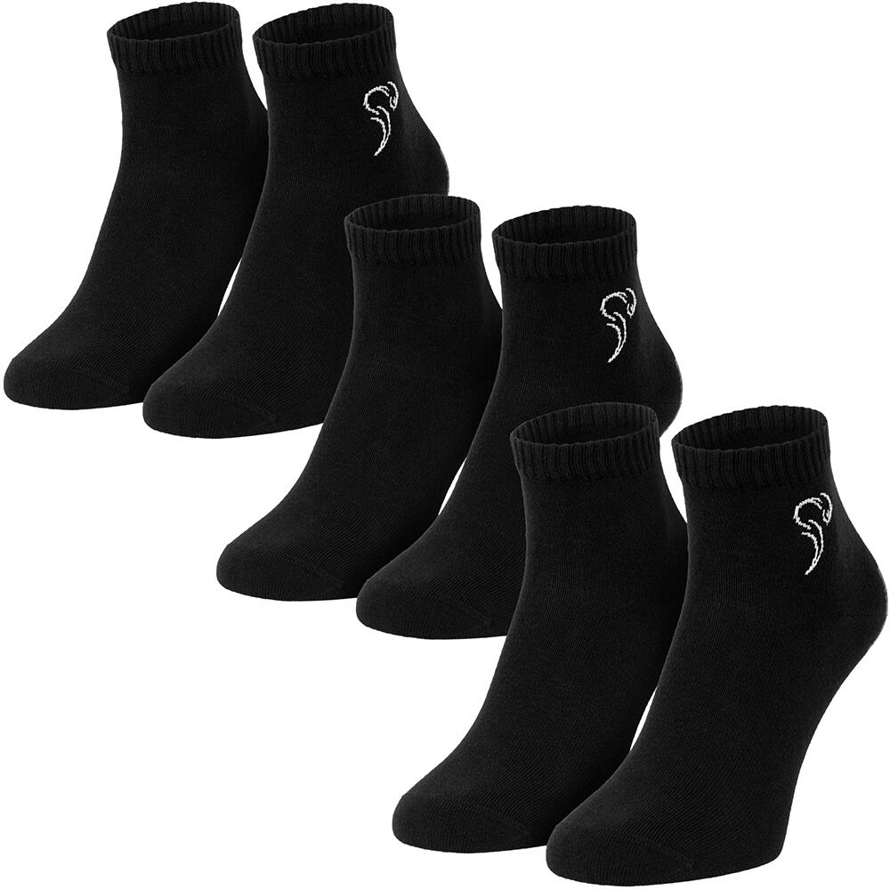 Quarter socks | 3 pairs | Women and men | Black