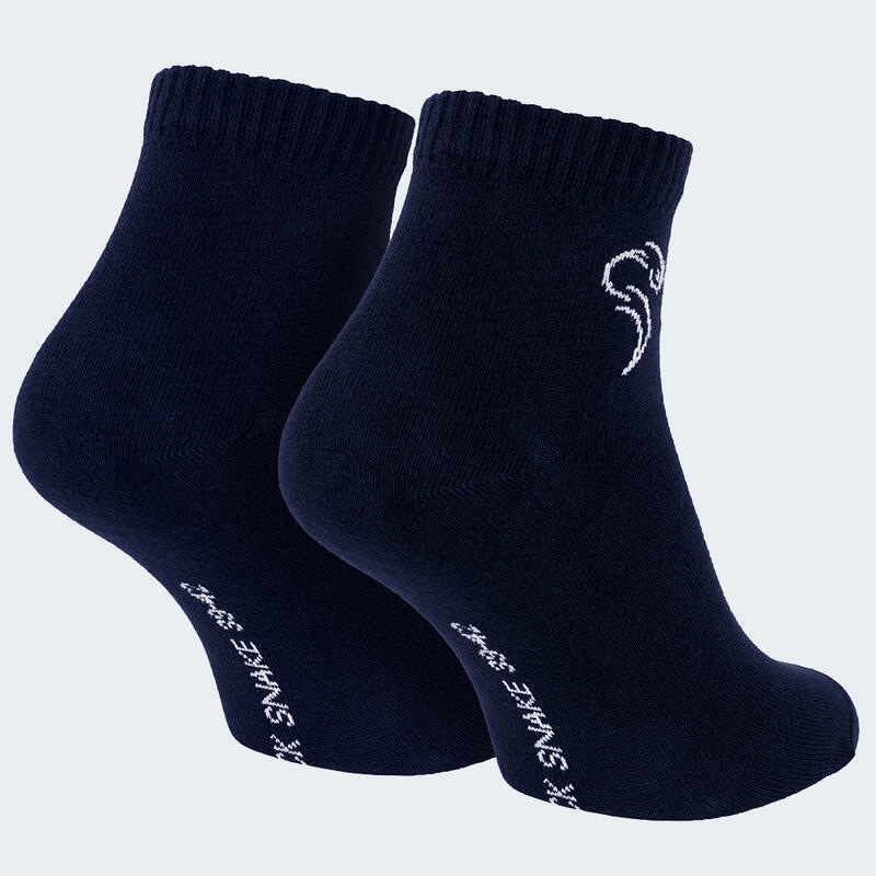 Quarter Sneaker Socken | 3 Paar | Damen und Herren | Dunkelblau/Blau/Grau