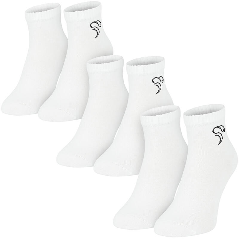 Quarter Sneaker Socken | 3 Paar | Damen und Herren | Weiß