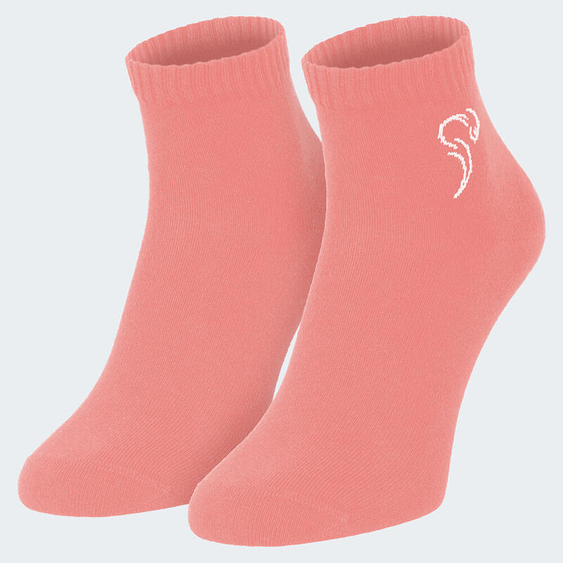 Quarter Sneaker Socken | 3 Paar | Damen und Herren | Weiß/Rosa/Aprikot