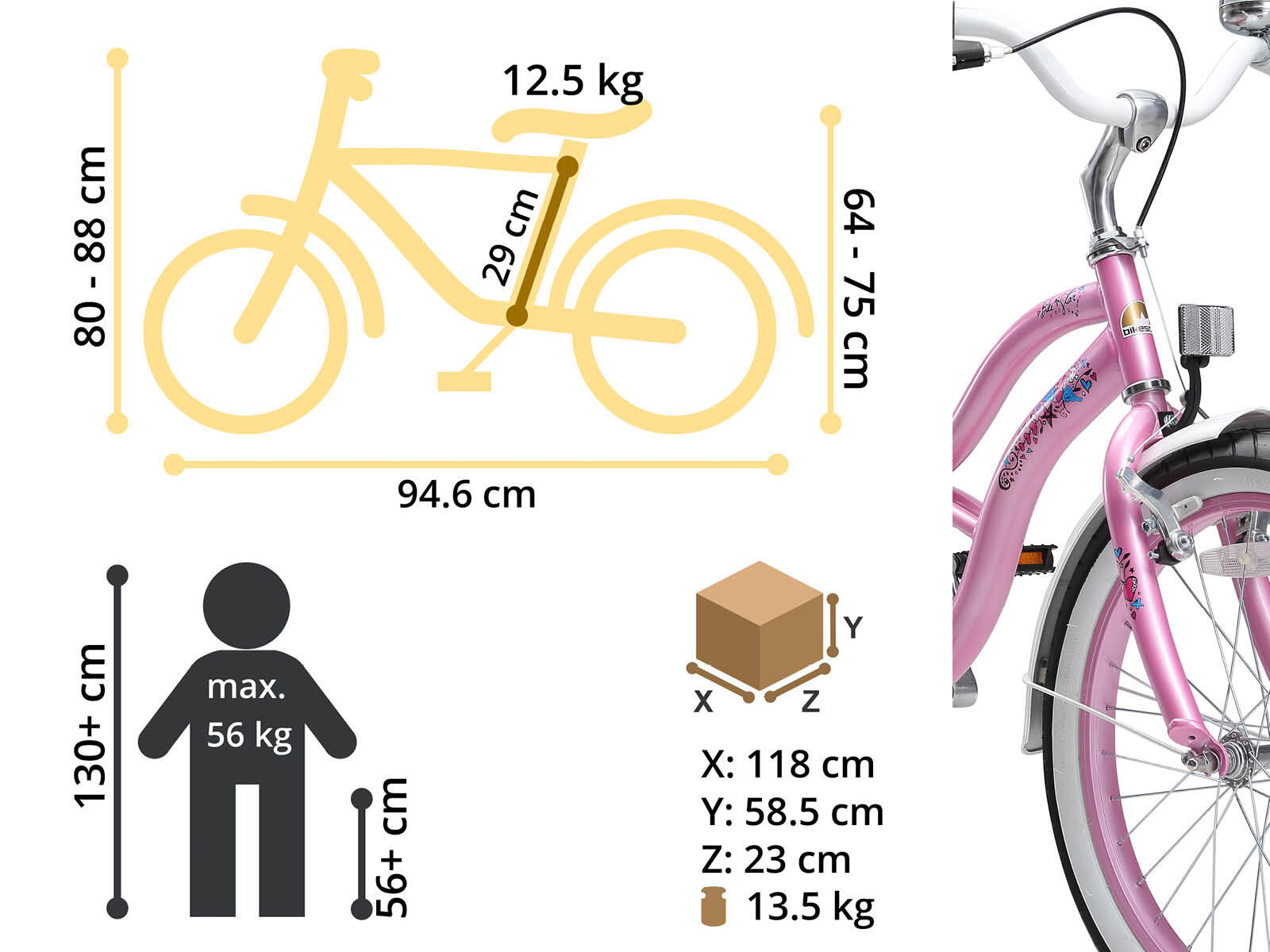Bikestar kinderfiets Cruiser 20 inch roze 5/7
