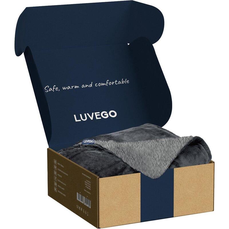 Luvego Heizdecke mit Fleece/Sherpa - Dunkelgrau