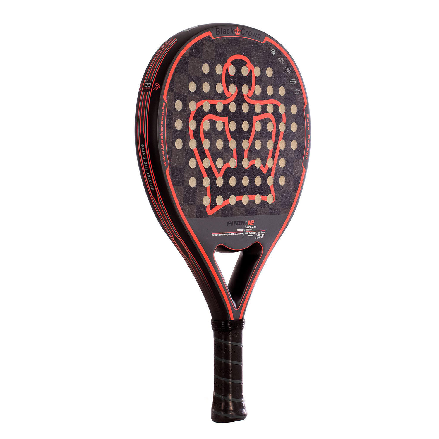 Raquete de Padel Adulto Black Crown Piton 12 3/6