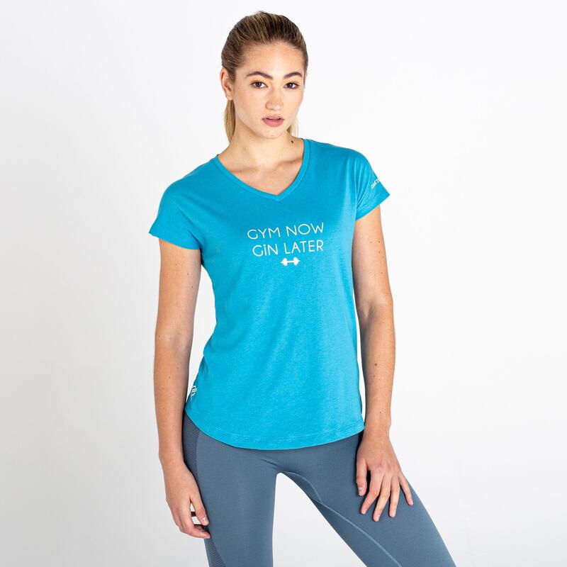 Moments II T-shirt de fitness à manches courtes pour femme - Bleu