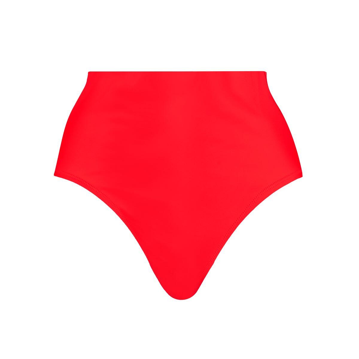 Bas de maillot taille haute Rouge 4/4